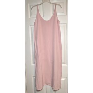 EVERLANE‎ Slip Midi Dress Light Pink Spaghetti Straps Side Slits Size 2